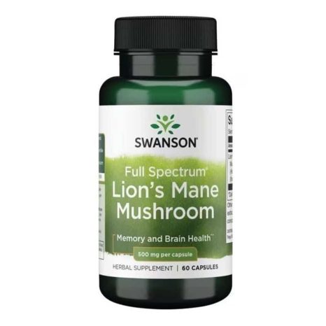 Гъба Лъвска Грива / Lion's Mane Mushroom 500 mg SWANSON - 60 Капсули