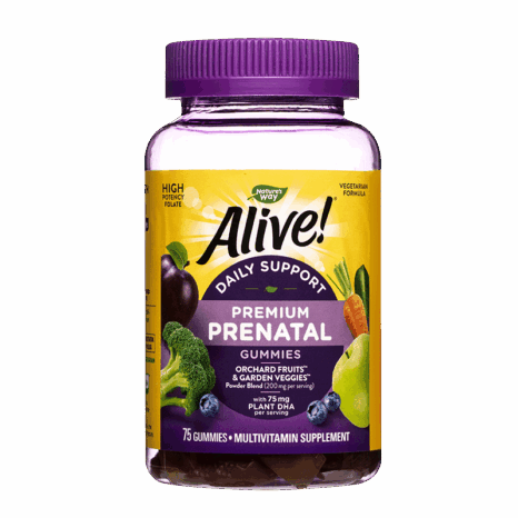 Алайв! Мултивитамини за бременни / Alive! Prenatal Gummy Vitamins Nature's Way - 75 Желирани таблетки