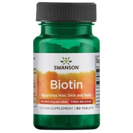 Биотин с бавно освобождаване / Biotin - Timed-Release Swanson – 60 таблетки