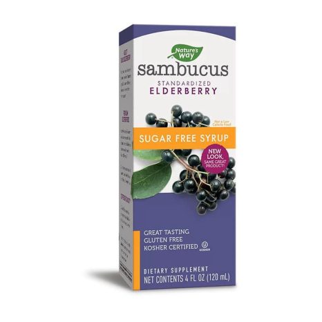 Самбукус сироп с черен бъз без захар / Sambucus Sugar Free Syrup Nature’s Way - 120 ml