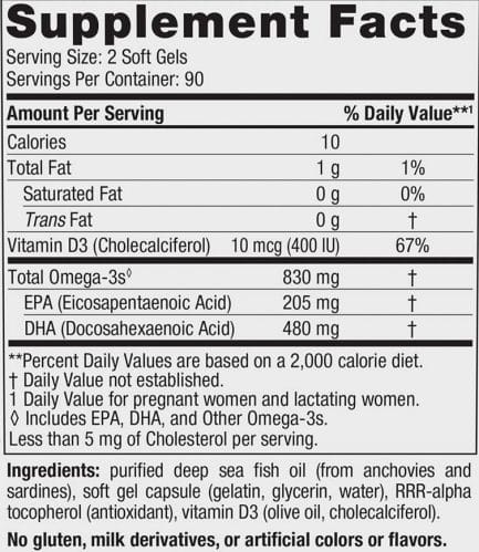 Мултивитамини за бременни и кърмещи / Prenatal 830 mg DHA 400 IU D3 Nordic Naturals - 90 Гел капсули съдържание 1 - MagHerbs.com
