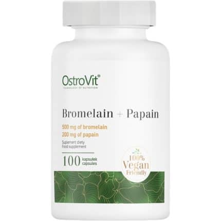 Бромелаин + Папаин Ензими / Bromelain + Papain Enzymes OstroVit - 100 веге капсули