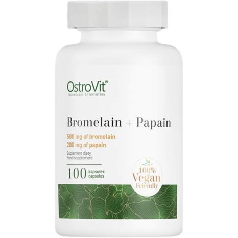 Бромелаин + Папаин Ензими / Bromelain + Papain Enzymes OstroVit - 100 веге капсули