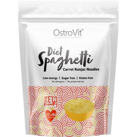 Диетични спагети с моркови - КЕТО / Diet Spaghetti + Carrot Keto-Friendly Low-Calorie Konjac Noodles OstroVit - 400 грама