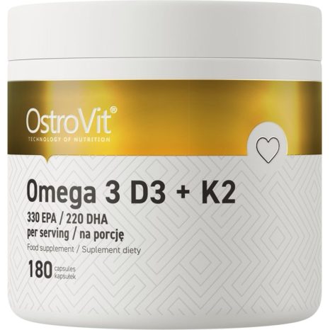 Омега 3 D3 + K2 / Omega 3 D3 + K2 330 EPA 220 DHA OstroVit - 180 Гел капсули