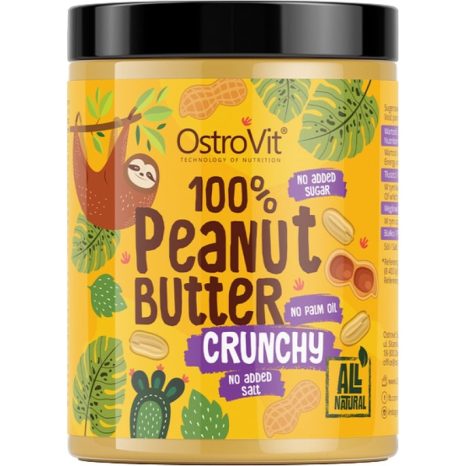Хрупкаво фъстъчено масло / 100% Peanut Butter Crunchy OstroVit - 1000 грама