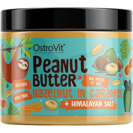 Фъстъчено масло с лешник в карамел + хималайска сол / Peanut Butter with Hazelnut in Caramel + Himalayan Salt Crunchy OstroVit - 500 грама