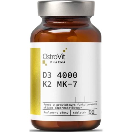 Витамин D3 4000 + K2 MK-7 / Vitamin D3 4000 + K2 MK-7 100 mcg OstroVit - 90 Таблетки
