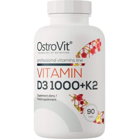 Витамин Д3 + К2 / Vitamin D3 1000 IU + K2 50 mcg OstroVit - 90 Таблетки