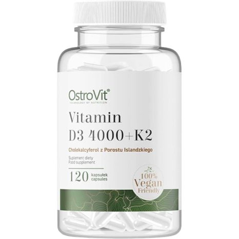 Витамин D3 4000 + K2 / Vitamin D3 4000 + K2 OstroVit - 120 капсули