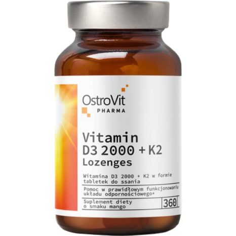 Витамин Д3 + К2 / Vitamin D3 2000 IU + K2 OstroVit - 360 Подезични таблетки
