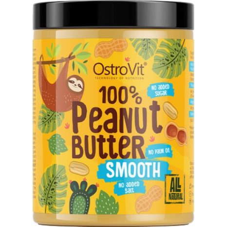 Гладко фъстъчено масло / 100% Peanut Butter Smooth OstroVit - 1000 грама