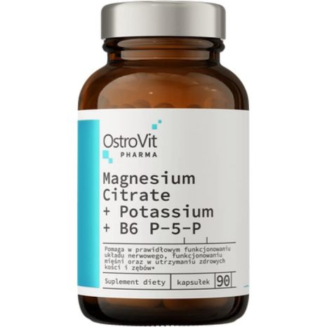 Магнезиев Цитрат + Калий + Б6 / Magnesium Citrate + Potassium + B6 OstroVit - 90 капсули