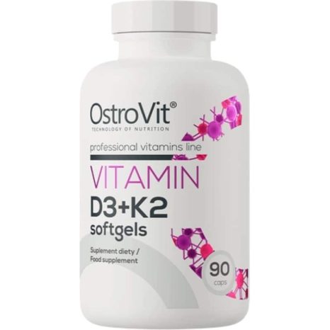 Витамин D3 + K2 / Vitamin D3 2000 + K2 100 mcg OstroVit - 90 Гел капсули