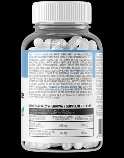 Натриев бутират 600 mg / Sodium Butyrate 600 mg OstroVit - 90 капсули съдържание 1 - MagHerbs.com