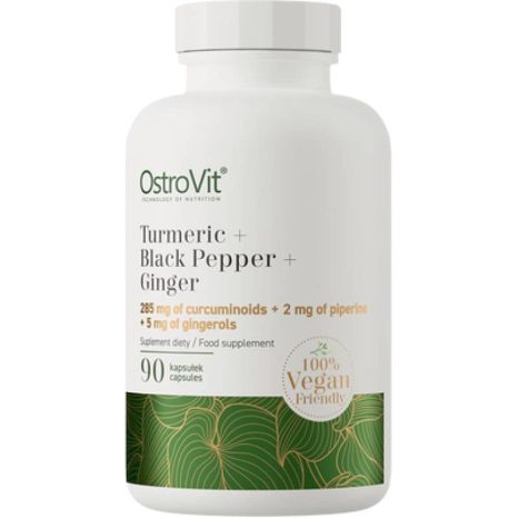 Куркума + Черен пипер + Джинджифил / Turmeric + Black Pepper + Ginger OstroVit - 90 капсули
