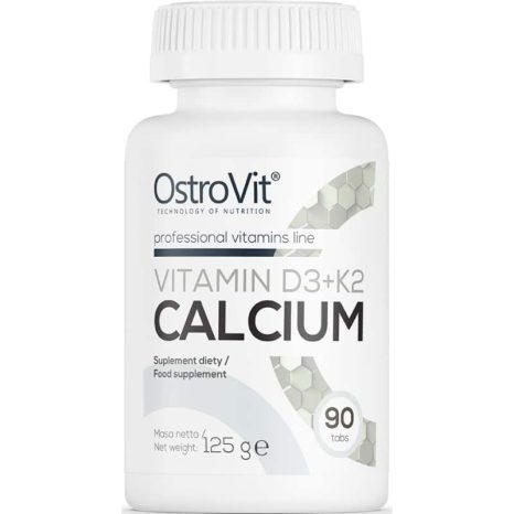 Витамин D + K2 + Калций / Vitamin D3 2000 + K2 100 mcg + Calcium OstroVit - 90 Таблетки