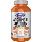 Аргинин и Орнитин / Arginine & Ornithine 500/250 mg NOW Foods - 250 капсули