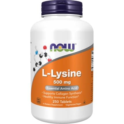 Л-Лизин / L-Lysine 500 mg NOW Foods - 250 Таблетки