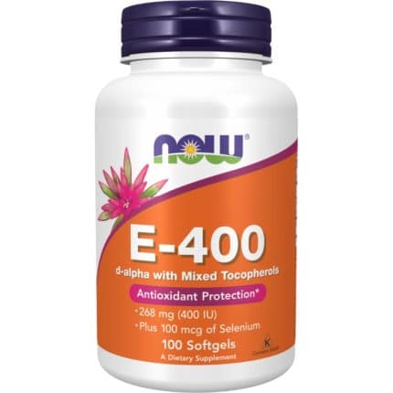 Витамин Е + Селен / Vitamin E-400 + Selenium NOW Foods - 100 Гел капсули
