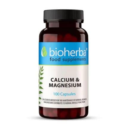 Калций и Магнезий / Calcium & Magnesium Bioherba - 100 капсули