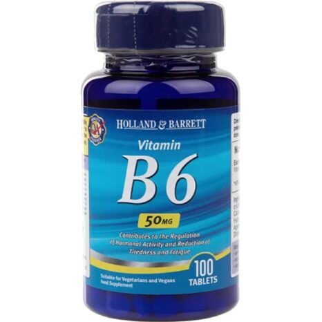Витамин B6 (Пиридоксин) / Vitamin B6 Pyridoxine 50 mg Holland And Barrett - 120 Таблетки