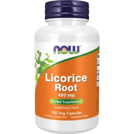 Сладък корен / Licorice Root 450 mg NOW Foods - 100 капсули