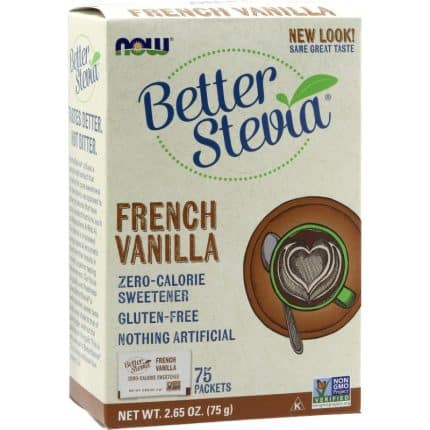 Подсладител / Better Stevia® Packets French Vanilla NOW Foods - 75 Пакета