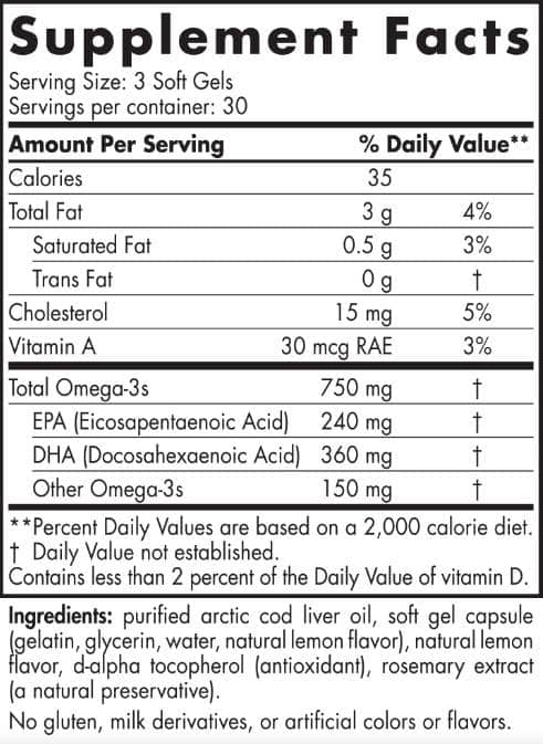 Масло от черен дроб на треска / Arctic Cod Liver Oil 750 mg Nordic ...