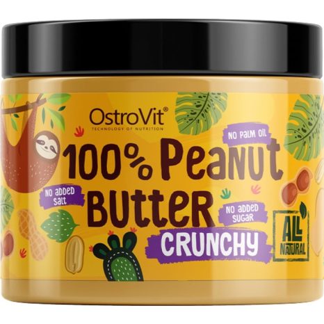Хрупкаво фъстъчено масло / 100% Peanut Butter Crunchy OstroVit - 500 грама
