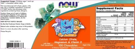 Детски минерали / Kid Cal - Mag NOW Foods - 100 Дъвчащи таблетки съдържание 1 - MagHerbs.com