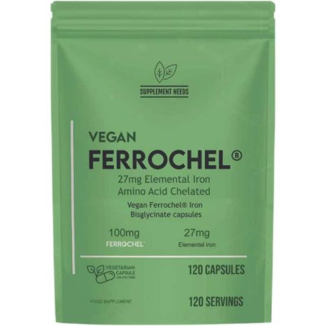 Веган капсули с желязо / Vegan Ferrochel Chelated Iron 27 mg Supplement Needs - 120 капсули