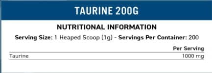 Тауирин на прах / Taurine Powder 1000 mg Applied Nutrition - 200 грама съдържание 1 - MagHerbs.com