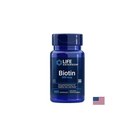 Биотин / Biotin 600 µg Life Extension - 100 капсули
