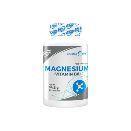Магнезий и Витамин B6 / Magnesium + Vitamin B6 6PAK Nutrition - 90 капсули
