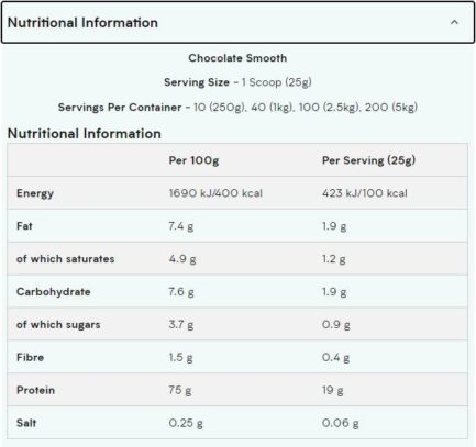 Суроватъчен протеин / Impact Whey Protein MyProtein - 25 g съдържание 1 - MagHerbs.com