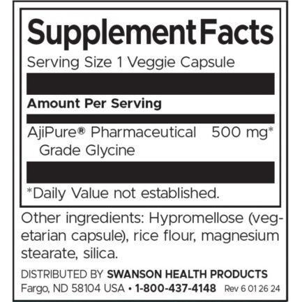 Глицин с включен AjiPure / AjiPure Glycine Swanson - 60 капсули съдържание 1 - MagHerbs.com
