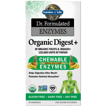 Храносмилателни ензими / Dr. Formulated Organic Digest+ Garden Of Life - 90 Дъвчащи таблетки