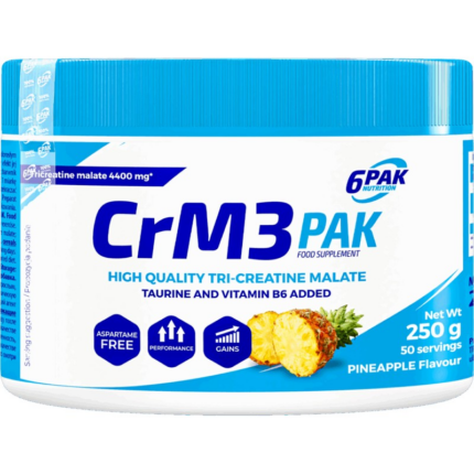 Три Креатин Малат с Таурин / CrM3 PAK (Tri-Creatine Malate + Taurine) 6PAK Nutrition - 250 грама