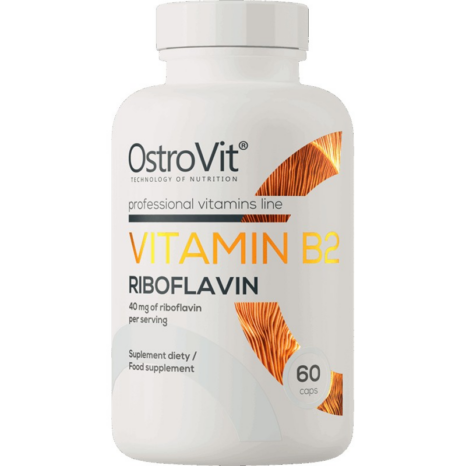 Витамин B2 / Vitamin B2 Riboflavin 40 mg OstroVit - 60 капсули