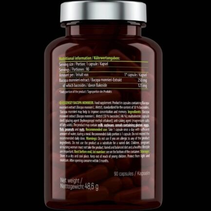 Бакопа Мониери / Bacopa Monnieri 250 mg ESSENSEY - 90 капсули съдържание 1 - MagHerbs.com