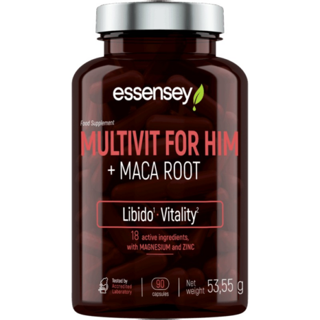 Мултивитамини с мака за мъже / Multivit for Him + Maca Root ESSENSEY - 90 капсули