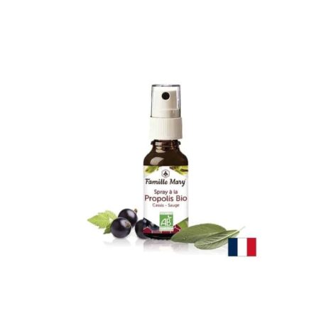 Спрей за гърло с кафяв прополис, салвия и касис / Spray à la Propolis Bio Famille Mary - 20 ml