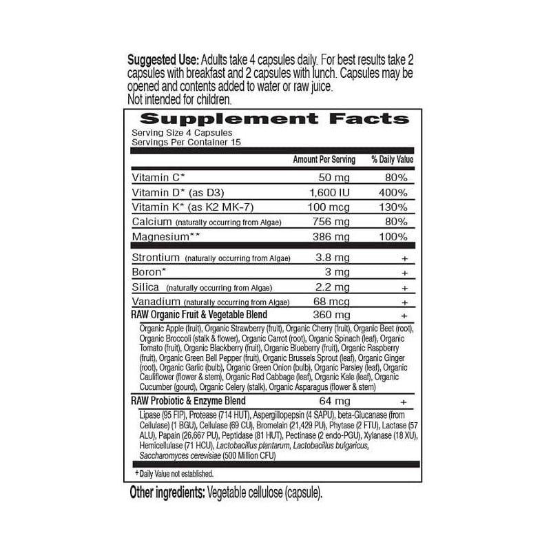 Калций / Vitamin Code RAW Calcium Garden Of Life - 120 капсули MagHerbs.com