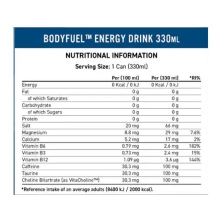 Предтренировъчна енергийна напитка / Bodyfuel Energy Cans Applied Nutrition - 330 мл съдържание 1 - MagHerbs.com