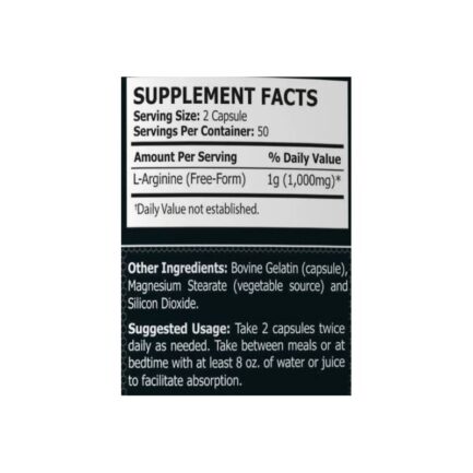 L-Аргинин / L-Arginine 500 mg Pole Nutrition - 100 капсули съдържание 1 - MagHerbs.com