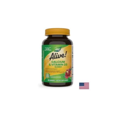 Алайв! Калций + Витамин D3 / Alive! Calcium + Vitamin D3 Nature's Way - 60 желирани таблетки