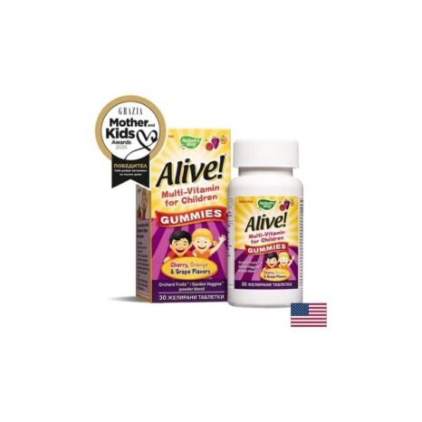 Алайв! Мултивитамини за деца / Alive! Multi-Vitamin for Children Gummies Nature’s Way - 30 желирани таблетки
