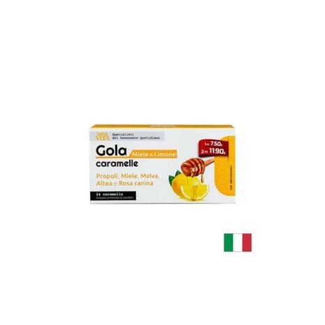 Билкови бонбони за гърло с вкус на мед и лимон / Sanavita Gola caramelle Miele & Limone Paladin Pharma - 24 броя