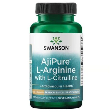 L-аргинин с L-цитрулин (фармацевтичен клас) / AjiPure® L-Arginine with L-Citrulline - Pharmaceutical Grade Swanson - 60 веге капсули